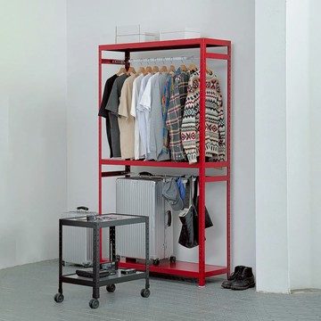 韓國 rareraw 三層掛衣架 100 x 40cm - 鋼板-橘