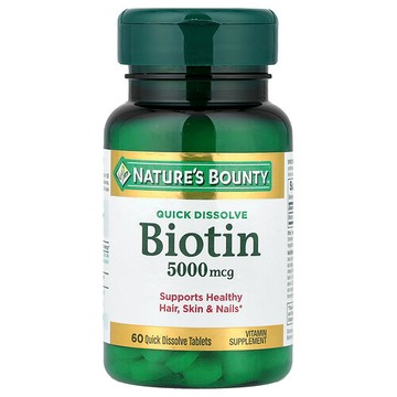 Nature's Bounty, 生物維生素，草莓味，5,000 微克，60 片速溶片