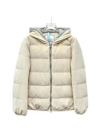 (M) brunello cucinelli 棉質連帽拉鍊羅紋針織羽絨外套
