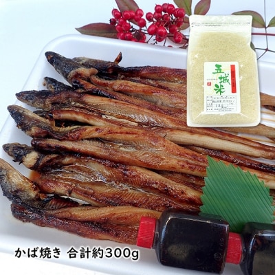 山銀商店 かば焼きあなご(合計約300g)と岡山県産五城米2kgのセット[No.5735-0737]