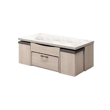 ASSARI-莉瑪高機能升降大茶几(寬120x深60x高46cm)白橡