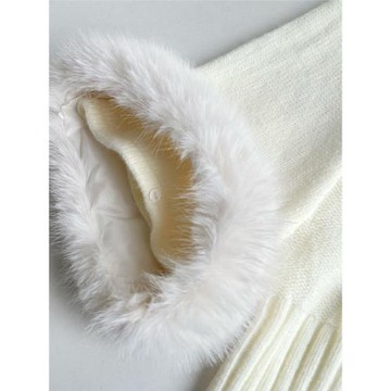 溫柔慵懶風可拆毛毛高領麻花針織斗篷套頭毛衣女秋冬新款寬松上衣