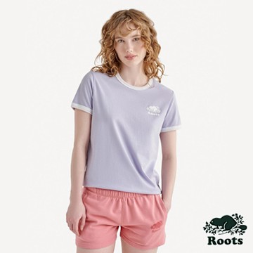Roots女裝- COOPER RINGER 短袖上衣-紫色