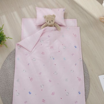 Hello Kitty-台灣製兒童睡墊三件組-可機洗-蝴蝶結