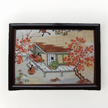 獨一無二 真絲和服袋帶藝術掛畫, 日本手作紡織裝飾面板