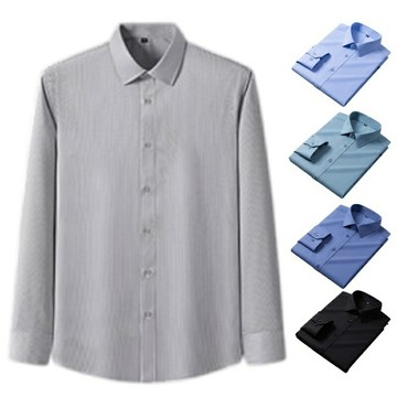 現貨+預購 男長袖襯衫高級商務襯衫白襯衫西裝外套男上衣-莫代爾高級感抗皺修身男裝19色74lb8【獨家進口】【米蘭精品】