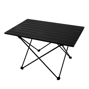 便攜式露營折疊桌 鐵桌面鋁合金支架  56cm  中  黑色