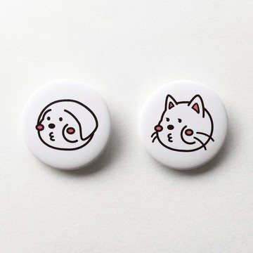 cheeky cheeky buddy 厚面子 貓貓狗狗 徽章 / 別針 (兩個入)
