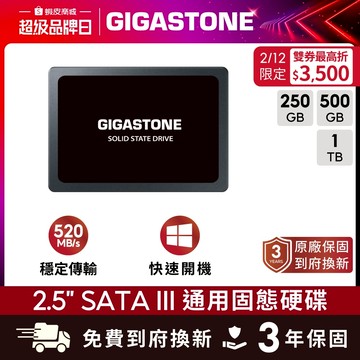 【GIGASTONE】2.5吋固態硬碟 內接式SSD 1T 500G 250G 台灣製造 SATA3 2.5"