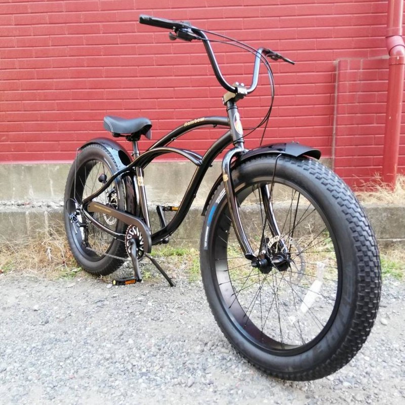 Rainbow 黒 ビーチクルーザー 自転車 26インチ 自転車本体