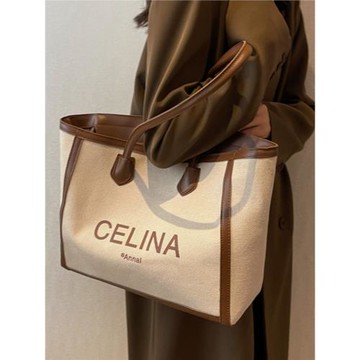 法國MKBM輕奢新款大容量帆布包包女高級感時尚單肩包托特包通勤包