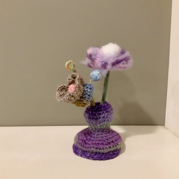 拙心 /生活美學/織取一抹暖花/毛線花與手織花瓶