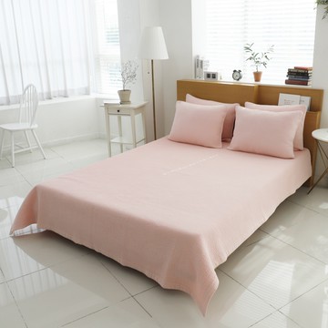 Decogram 純棉條紋絎縫色素床墊  K  粉紅色