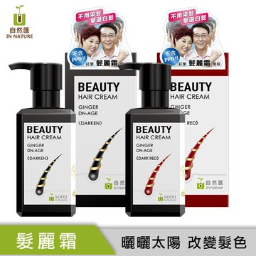 曬曬太陽 輕鬆改變髮色【薑萃髮麗霜】(黑棕/紅栗)-（100MLx1＋洗20MLx2）_自然匯InNature