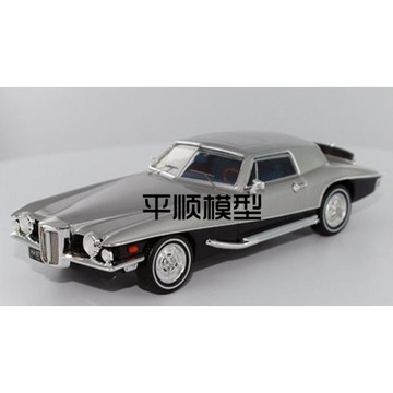 美國PR  藍色和銀色Stutz黑鷹雙門跑車 黑色1/43