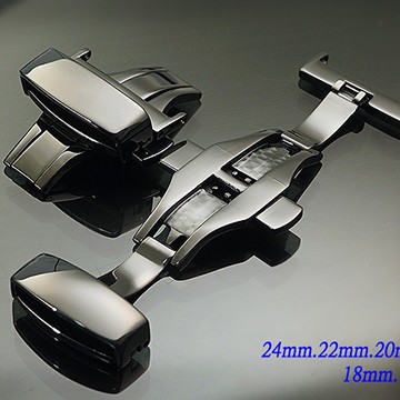 高品質魚鱗紋雙向彈壓式摺疊扣(蝴蝶扣)( 24mm.22mm.20mm.18mm.16mm)