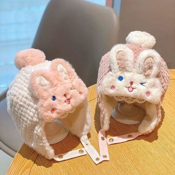 🍭秋冬新品🍭嬰兒帽子秋冬季嬰幼兒童雷鋒帽冬款女童加絨護耳帽女寶寶保暖洋氣