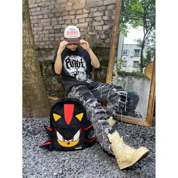 索尼克音速小子刺猬鼠雙肩包情侶卡通書包女學生大容量旅行背包男