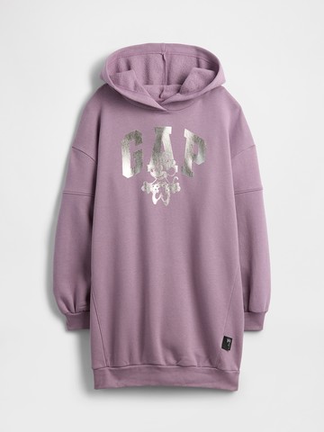 女童裝 Gap x Disney迪士尼聯名 Logo印花連帽長袖洋裝-紫色