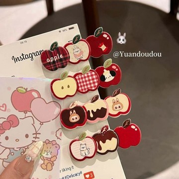 可愛髮夾🎀 可愛卡通蘋果髮夾秋冬少女心鴨嘴夾碎髮劉海夾側邊邊夾髮卡髮飾 小髮夾 卡通髮夾 側邊髮夾 造型髮夾 髮飾 頭飾