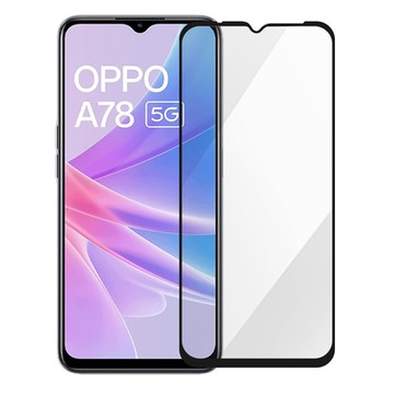 Metal-Slim OPPO A78 5G 全膠滿版9H鋼化玻璃貼-晶鑽黑