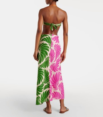 Farm Rio Floral fringed linen-blend beach cover-up