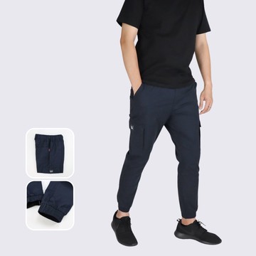 棉質束口工作褲－深藍色