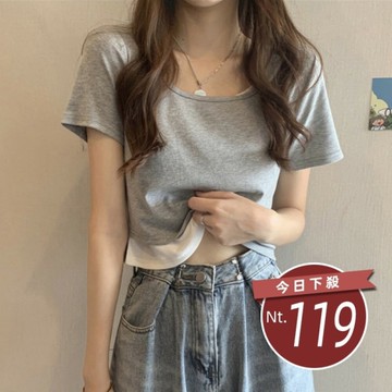 【台灣發貨】韓版設計感假兩件寬鬆舒適短版上衣 衣服 女裝 t恤 短袖t恤 上衣【T325】