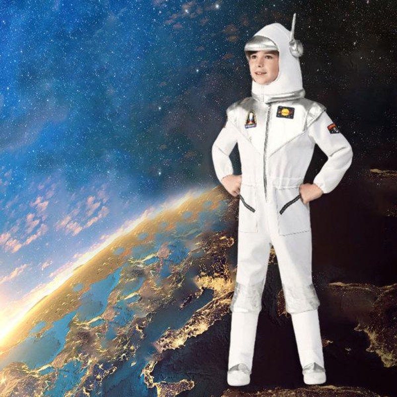 子供の宇宙飛行士コスチュームスペースマン宇宙人ハロウィンキッズM