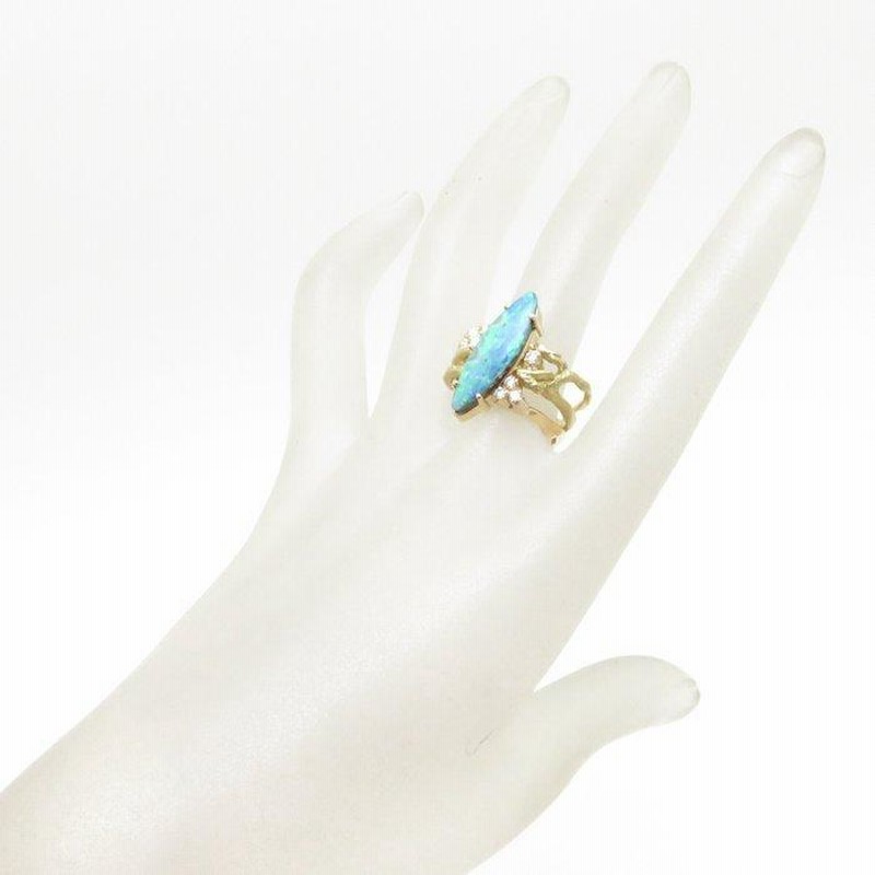 菅沼知行 リング 天然ボルダーオパール ダイヤモンド K18YG 15号  