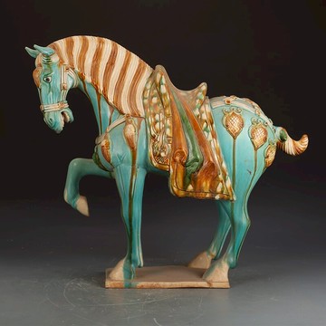 唐三彩戰馬古董古玩收藏真品出土瓷器擺件老物件老貨陶瓷