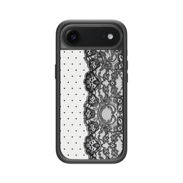 iPhone Air Mod NX -邊框背蓋組合 (相機按鈕) 黑 - Pattern Play - 圓點蕾絲