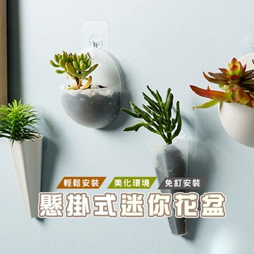 台灣現貨_DA163 壁掛花盆 迷你花盆 牆壁懸掛式插花瓶 免釘無痕 插花瓶 懸掛花盆 掛壁盆栽WENJIE
