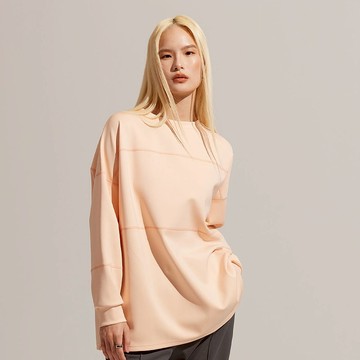 REBOOT動能-棉柔寬鬆長版上衣-杏桃