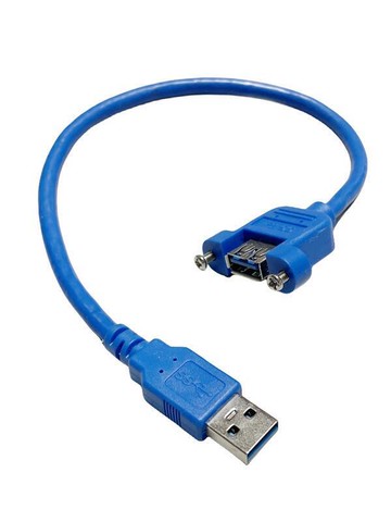 延長線延長線公對母帶耳朵高速AMF帶螺絲孔對插數據線可固定面板