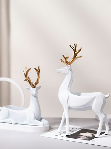 現代歐式客廳紙巾盒創意茶幾收納盒家用美式簡約可愛鹿收納盒