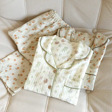 【現貨】大尺碼睡衣女套裝100%純棉春秋長袖長褲睡衣家居服柔軟親膚透氣可外穿卡通薄