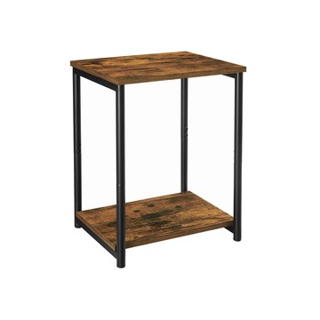 hoi! VASAGLE 工業風二層邊桌-鐵鏽棕 LET271B01