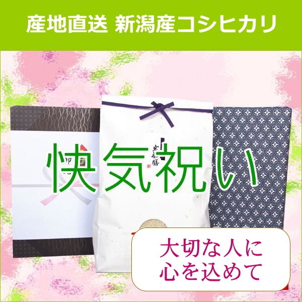 快気祝い 送料無料 米 コシヒカリ 2kg ラッピング 熨斗無料