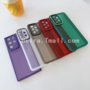 自帶鏡頭膜手機殼適用三星S24 ultra保護套S22pro硅膠透明S20fe簡約samsung A50s軟殼A54全包防摔A33 A24 A73