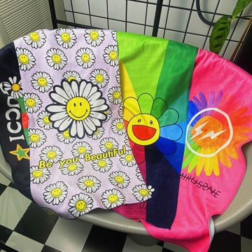 潮牌毛巾浴巾雛菊權志龍網紅INS風泫雅白菊花閃電聯名健身太陽花