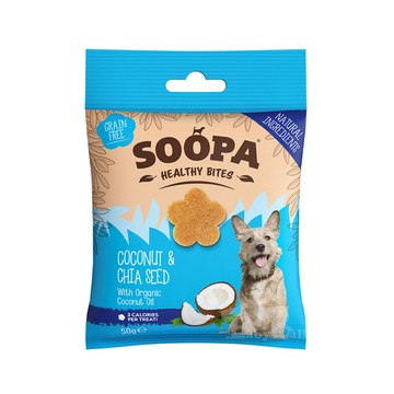 Soopa舒趴 生機狗點心/營養嘴嚼錠－椰子奇亞籽 50g