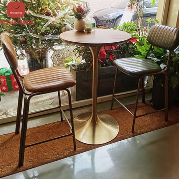 鐵藝 靠背吧凳酒店高腳前臺吧椅復古休閑酒吧椅咖啡店 吧臺椅 工業風[DD0321004]