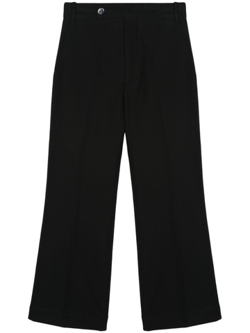Plan C - high-waisted flared trousers - women - Cotton/Cotton - 38 - Black