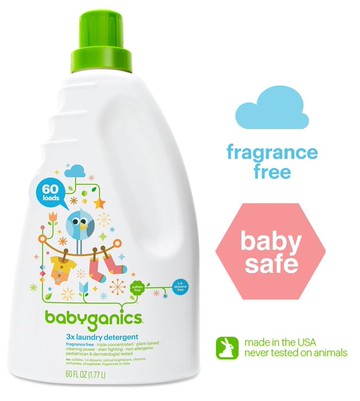 【彤彤小舖】Babyganics 嬰兒3倍濃縮洗衣精系列 60oz /1.77L 無香味/ 薰衣草 美國品牌