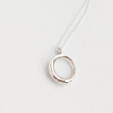 母親節送禮 明月光 純銀項鍊 無珍珠款 純銀月亮項鍊