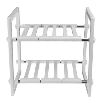 索樂生活 不鏽鋼廚房水槽伸縮架  雙層伸縮設計  一人輕鬆安裝  38~65 x 26 x 38cm  1個