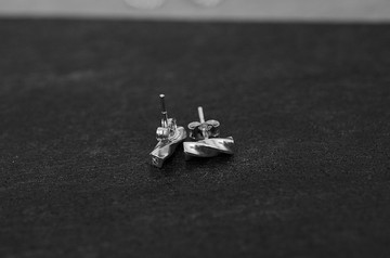 純銀視覺扭轉耳針