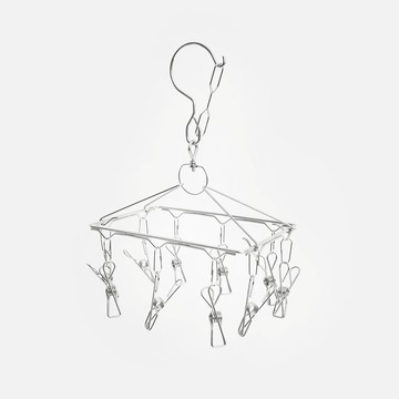 特力屋 304不鏽鋼可旋轉防風方型曬衣架 10夾