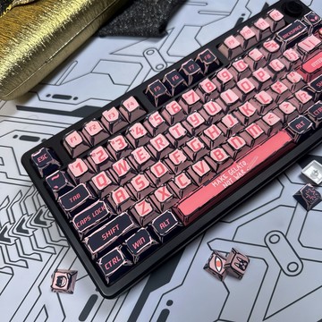 漫畫黑粉甜心鍵帽原廠高度正刻PBT材質熱升華磁軸機械鍵盤美加獅【北歐家居生活】